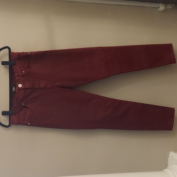HUDSON Nico Super Skinny Burgundy Wax Coated Jeans - Picture 4 of 13